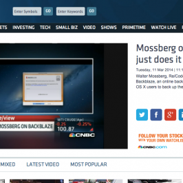 Walt Mossberg reviews Blackblaze on CNBC