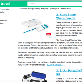 Kinsa in About.com’s Travel Tech section