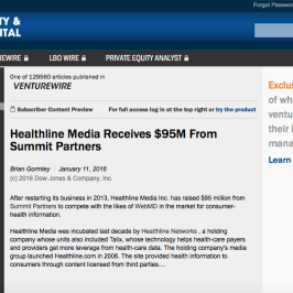 Healthline in Dow Jones Venturewire