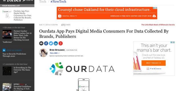 Ourdata in Forbes