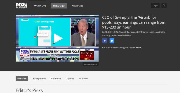 Swimply on FOX Business with Varney & Company